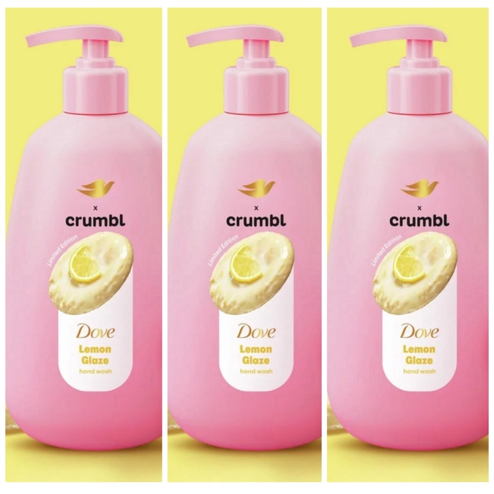 Bundle of 3 Dove x Crumbl lemon glaze hand soap brand new